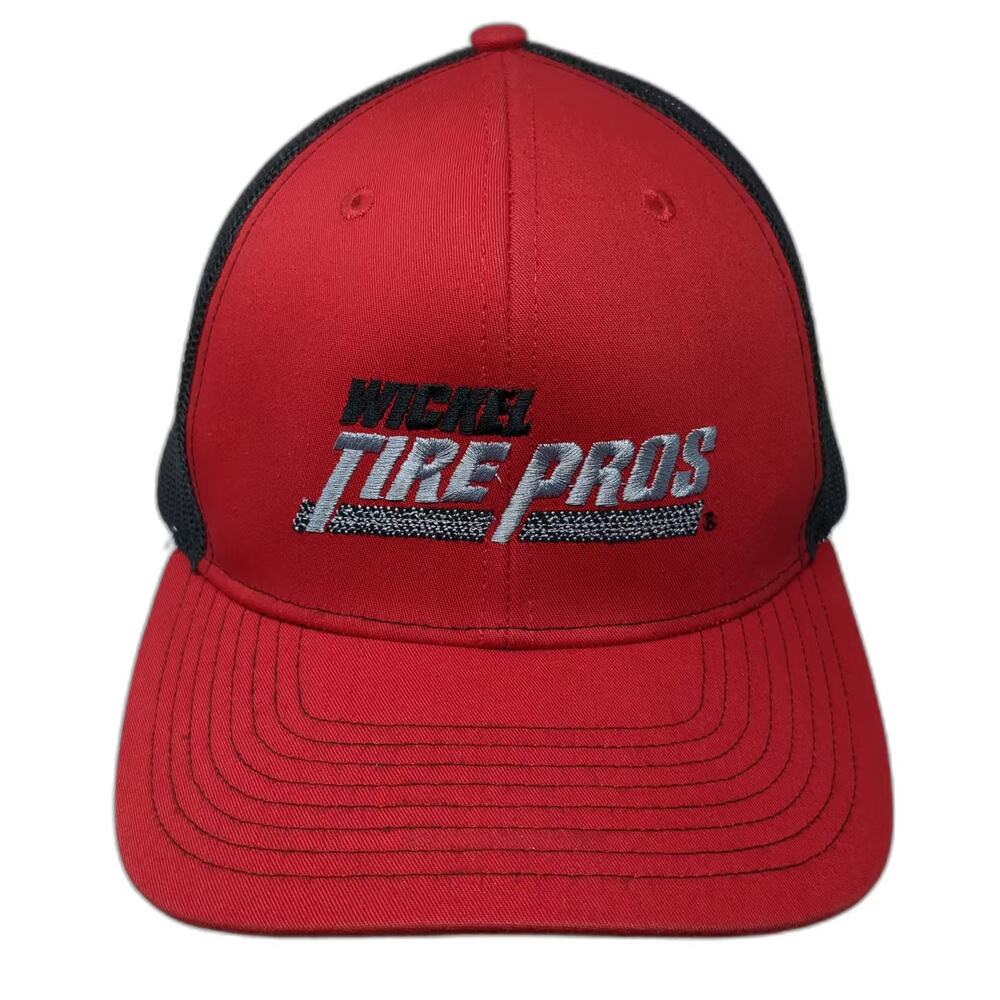 Richardson Trucker Hat Red Black One Size Wickel Tire Pros Embroidered Logo